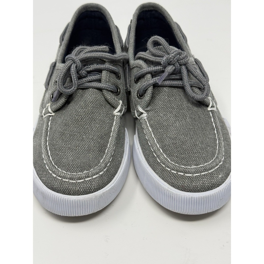Nautica Spinnaker Kid's Boat Shoes Gray Canvas 2-Eye Size 13 - Picture 11 of 11